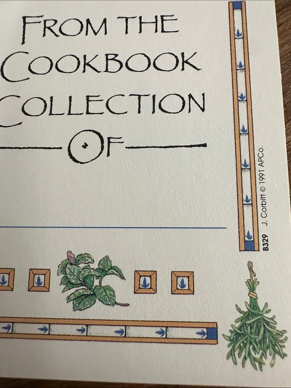 Cookbook Bookplates 1991 Antioch Bookplates 